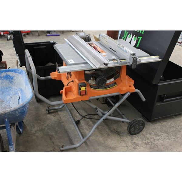 Ridgid Table Saw w/Sawbuck Style Cart