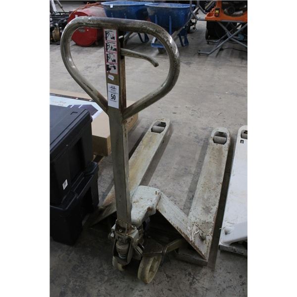 Grey Pallet Jack - Needs Hydraulic Fluid