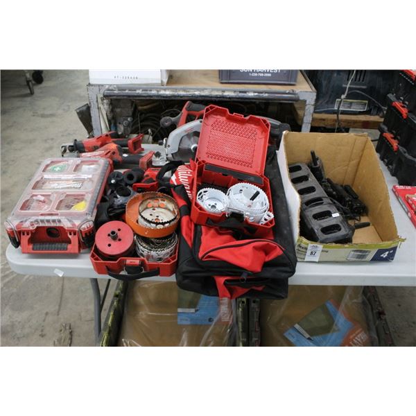 Milwaukee Cordless Saws, Hardware Bins, Tool Saws, Walkie Talkies, Supplies