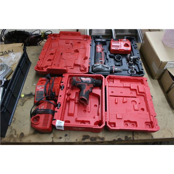 Milwaukee Cordless Expander, Drill w/Batteries/Chargers