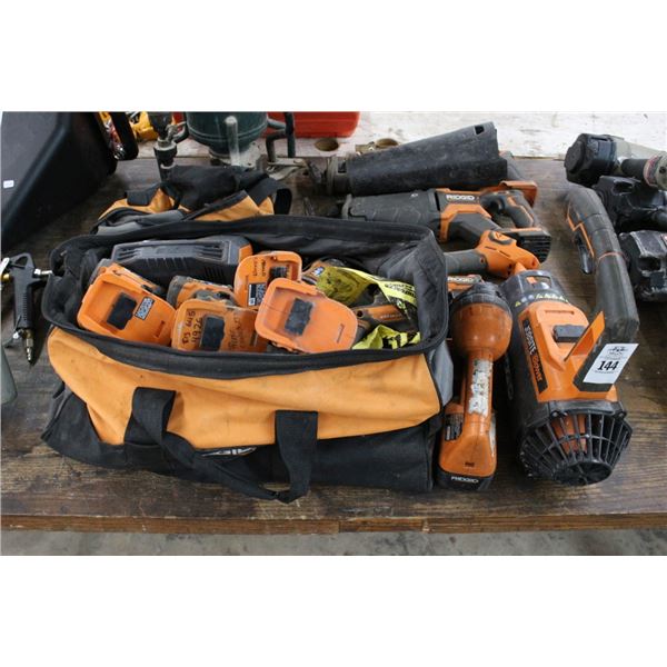 Ridgid Asst. Cordless Tools - Loose and In Duffle