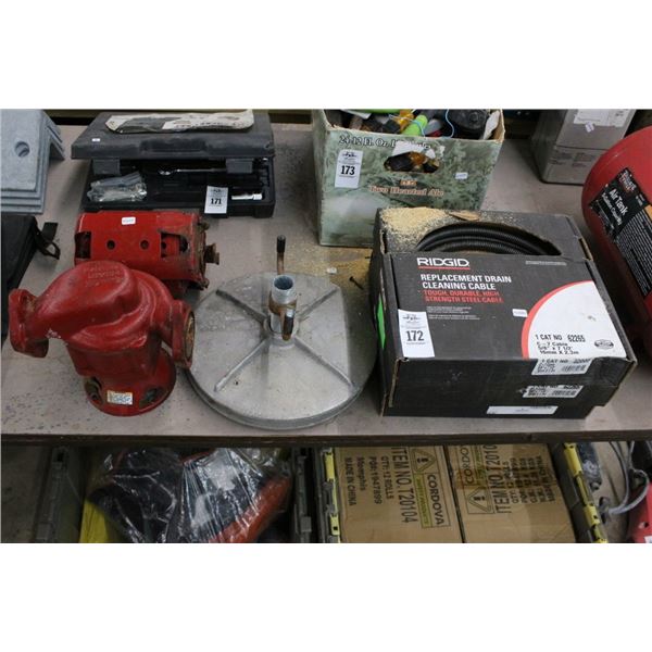 Drain Cleaning Cable, Plumbing Value, Electric Motor