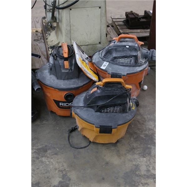 Ridgid Shop Vacs - 3  - 2 Missing Wheels