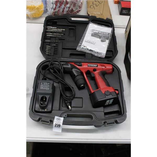Mansfield Cordless Angle Drill w/Case