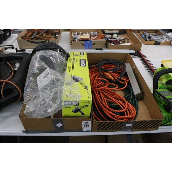 Ryobi Electric Grinder, Face Shield, Ext. Cords