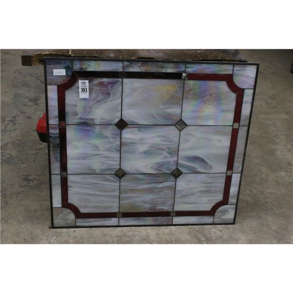 Approx.  30"  X  30"  Leaded Glass Panel