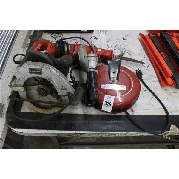 B & D  Sawzall, Circular Saw, Drop Light Cord Reel