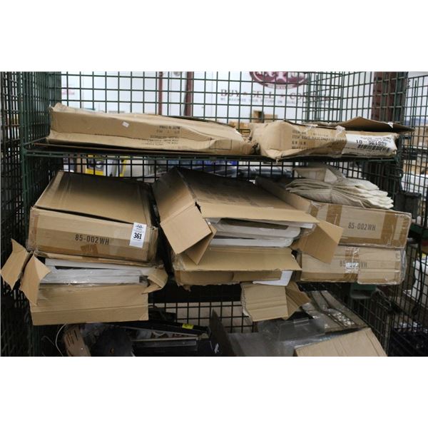 Heat Sealer, Asst. Merchandising Accessories w/Table Bases - 3 Shelves