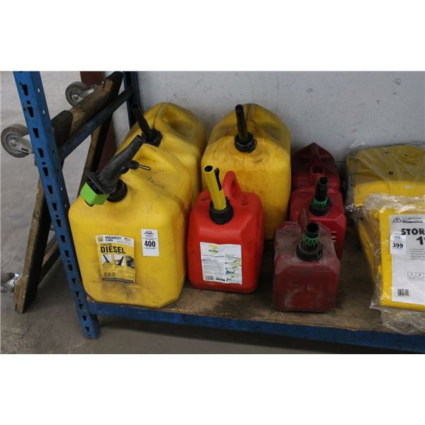 Fuel Cans - Some With Fuel - 7
