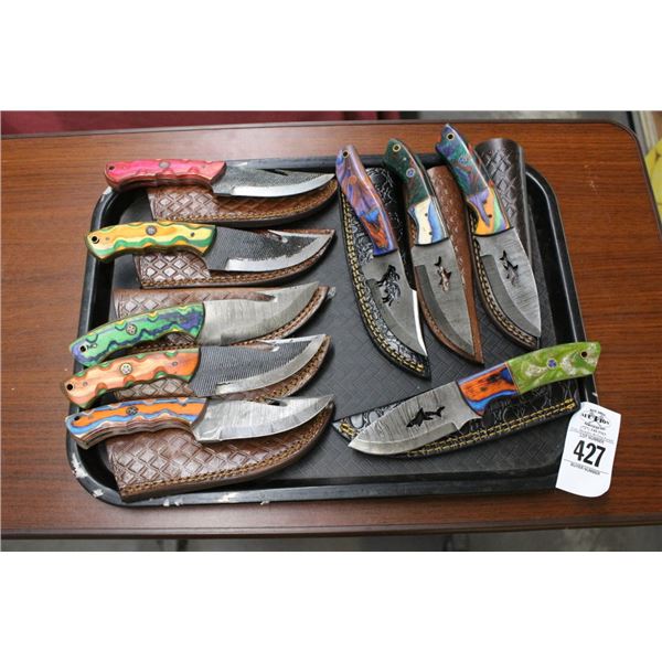 9-Custom Knife w/Sheath - 9 X $