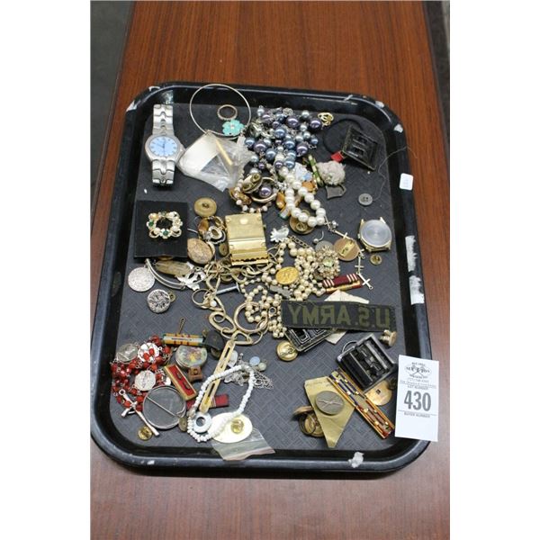 Geniva Man's Watch w/Asst. Souvenir Pins, Estate Jewelry