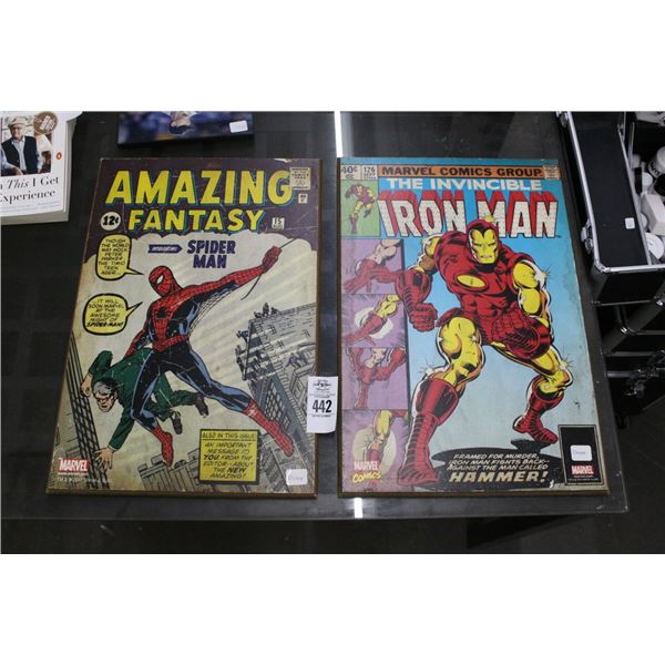Spiderman/Ironman Vintage Comic Book Style Wall Art - 2