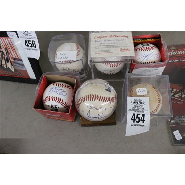 6-Autographed Baseball w/Alex Cobe/Kevin Kurmier - 6 X $
