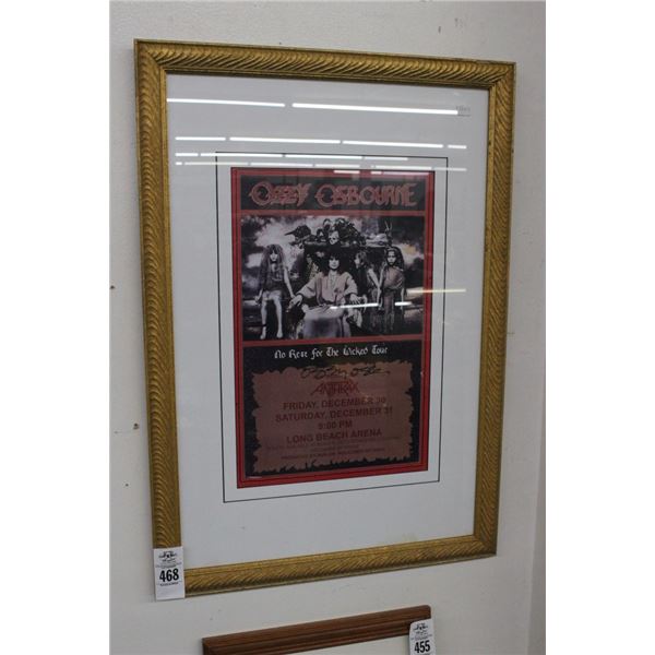 Ozzy Osbourne Autographed Framed Promotion