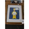 Image 1 : Matt Groning Homer Simpson Autographed Framed Cartoon