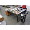 Image 2 : Metal w/Glasstop Dining Tables - Pair