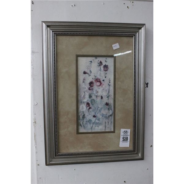 Framed Floral Watercolor Wall Art - 15"  X  20"