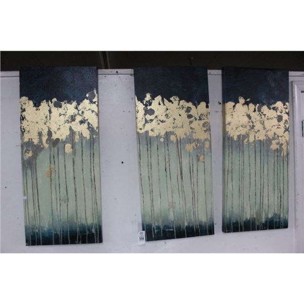 3 Pc. Unframed Floral Wall Art