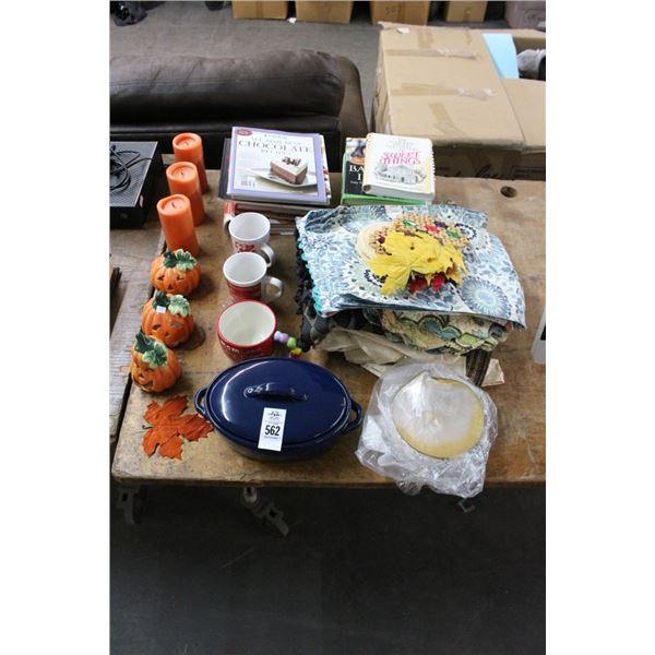 Baking Dish, Candles, Pumpkin Décor, Placemats, Books