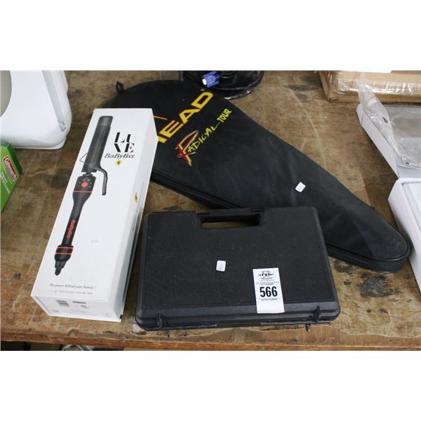 Pro Curling Iron, Tennis Racket, Gun Case, Monitor