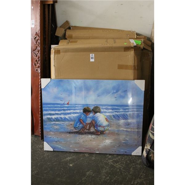 New  30"  X  40"  Unframed Sea Scape Wall Art - ALL
