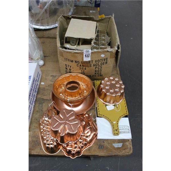 Votive Candles, Copper Bake Molds, Other