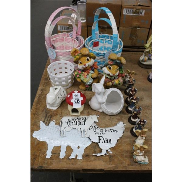 Easter Bunnies, Baskets, Angel, Farm Wall Décor