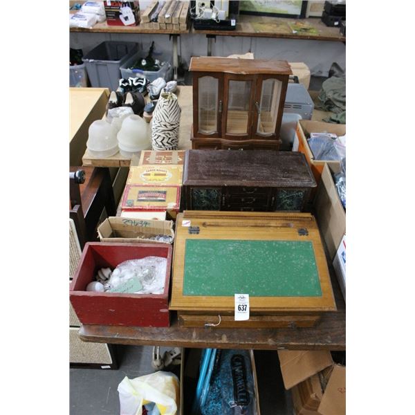 Lap Desk, Jewelry Cabinets, Cigar Boxes, Drawer Pulls