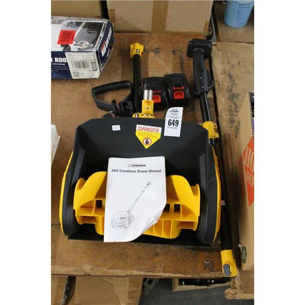 Useman 24V  Cordless Snow Shovel w/Batteries/Charger