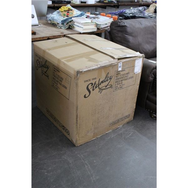 Stanley Navy Blue Leather Recliner In Box - NEW