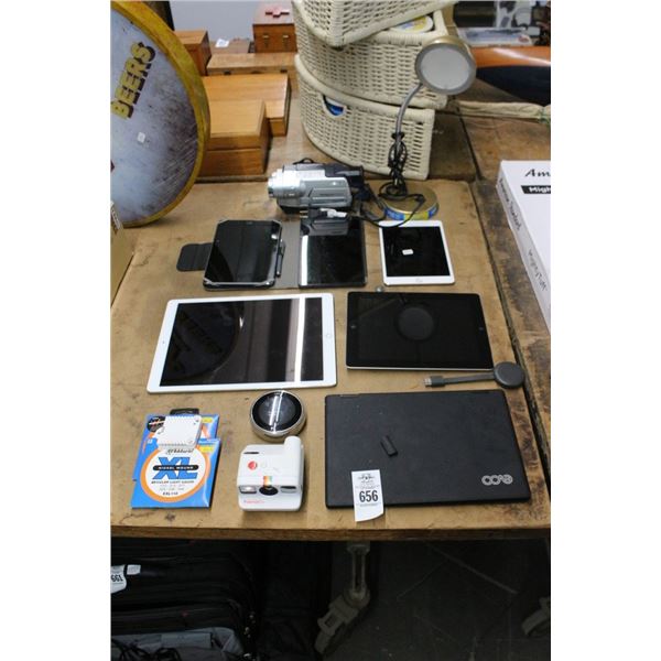 Laptop Computer, Tablets, Desk Lamp, Camcorder, Camera, Nest Control
