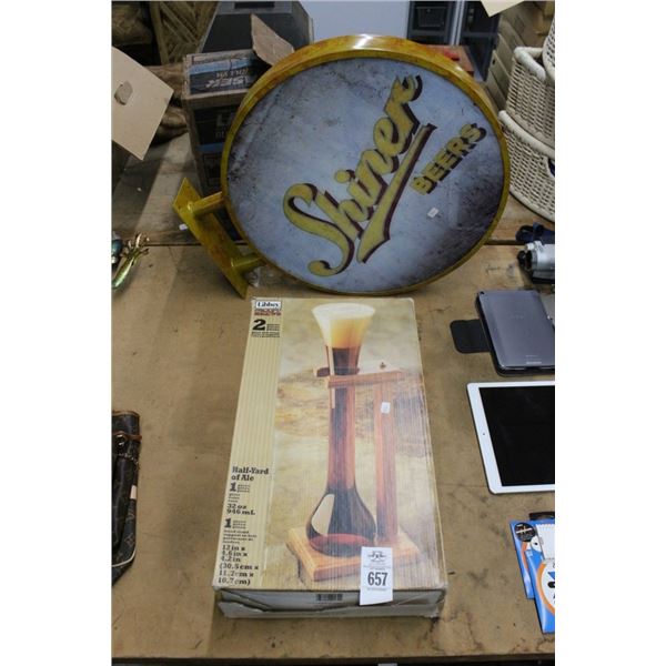 Shiner Beer Promotion, Libby Half Yard of Ale Stand