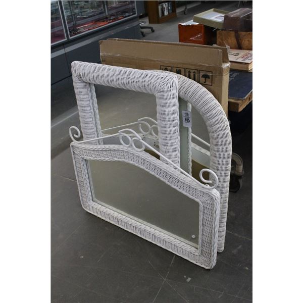 Wicker Framed Mirrors - 4 - No Shipping