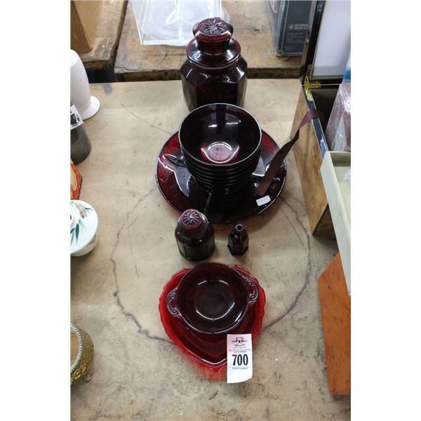 Pigeon Blood Glass Dishes, Tableware