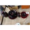 Image 2 : Pigeon Blood Glass Dishes, Tableware
