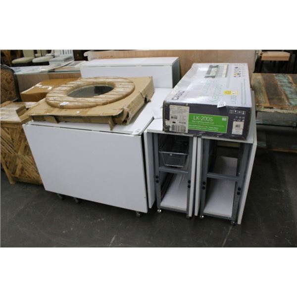 4-Rolling Drop Leaf Fold Out Work Table - 4 X $