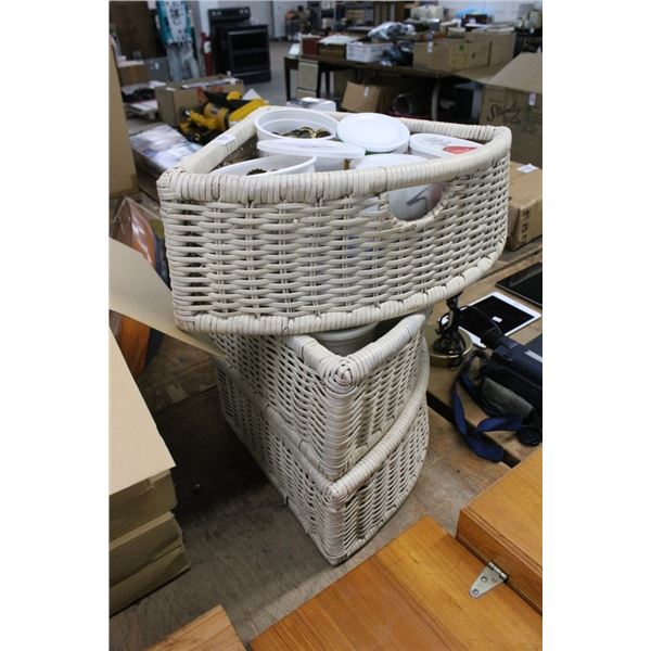 Wooden Corner Baskets, Bottle Caps