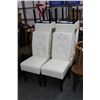 Image 1 : White Tufted High Back Dining Chairs - 6