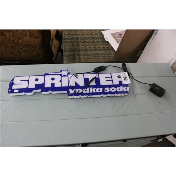 Sprinter Vodka Soda Lighted Sign - No Shipping