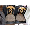Image 1 : Ornamental Iron Base Padded Dining Chairs - Pair