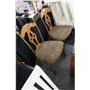 Image 2 : Ornamental Iron Base Padded Dining Chairs - Pair