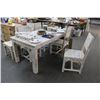 Image 1 : Distressed Whitewashed Dining Table w/6 Chairs