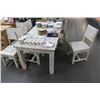 Image 2 : Distressed Whitewashed Dining Table w/6 Chairs