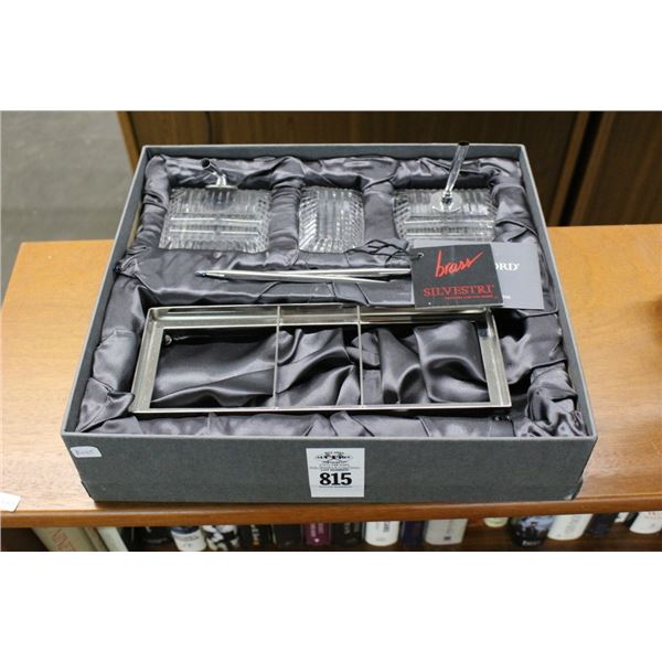 Waterford Crystal Desk Pen Set w/Organizer