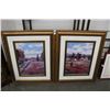 Image 1 : Italian Countryside Large Framed Wall Art - Signed Ede - Pair