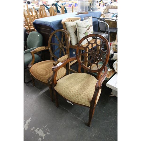Padded Mahogany Armchairs - 2