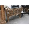 Image 2 : Carved Accent Cabinet w/Mirrored Accents Indian Style