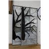 Image 1 : Snowy Forest Leaded Glass Panels - Pair