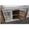 Image 2 : Distressed Whitewashed 3 Door Cabinet