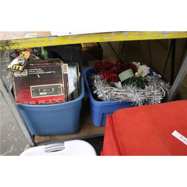 Car Stereo, Asst. Home Goods - 2 Bins